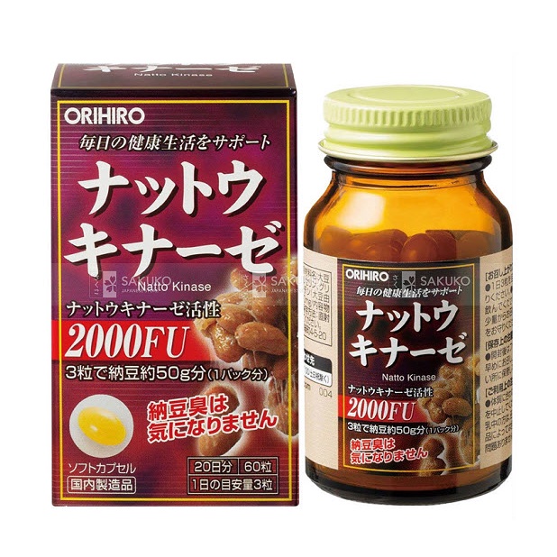 Viên uống chống đột quỵ Natto Kinase 60 Viên Nhật Bản 4971493105861