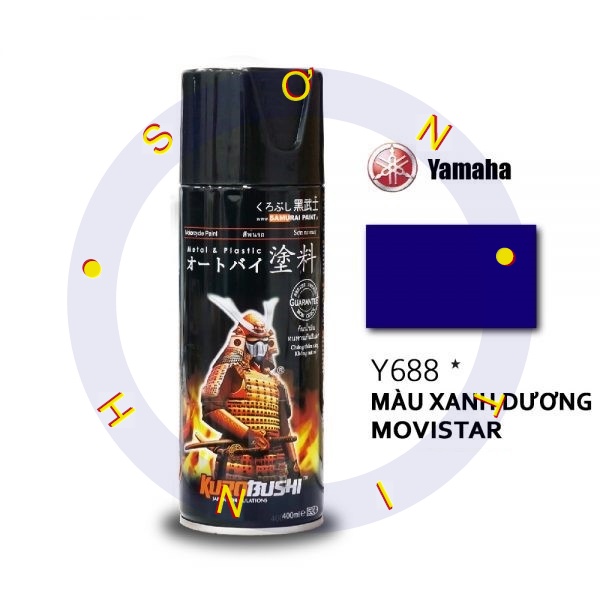 SƠN XỊT SAMURAI MÀU XANH EXCITER MOVISTAR MÃ MÀU Y688, XANH YA Z