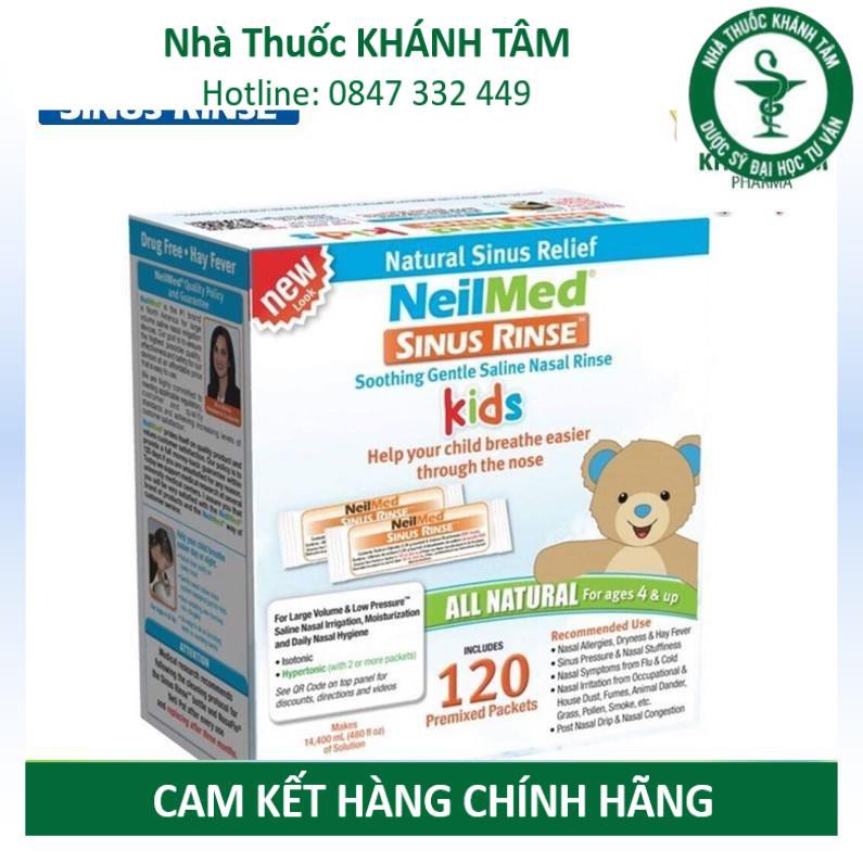 Hộp 120 gói muối rửa mũi trẻ em NeilMed Sinus Rinse Pediatric 120 sachets! ! !