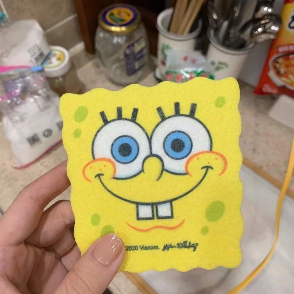 Miếng Xốp Rửa Chén Hai Mặt Hình SpongeBob