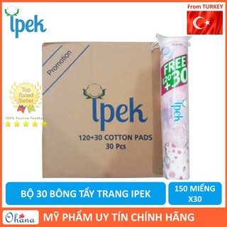 [Siêu Tiết Kiệm] Thùng 30 Bông Tẩy Trang IPEK 150 Miếng (Thổ Nhĩ Kì)