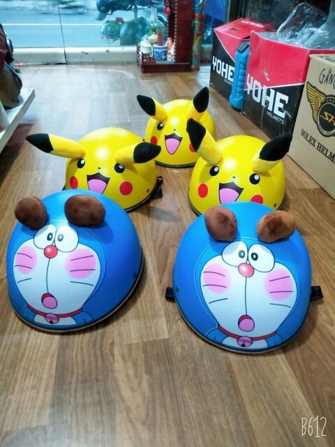 [CAO CẤP] Nón Bảo Hiểm 1/2 DOREMON Và PIKACHU