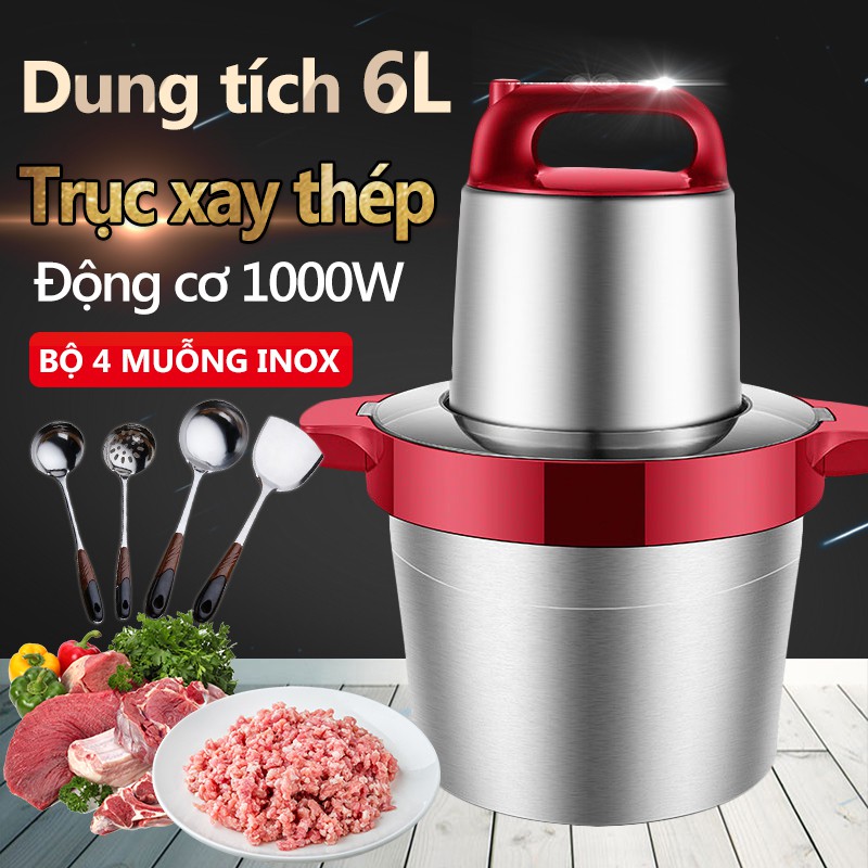 Máy xay thịt 6L Thép không gỉ Thịt xay Rau FU66R*