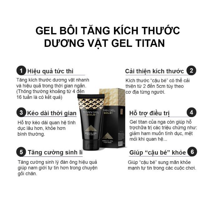 COMBO 3 TUÝP Titan_Gel_GoId Nga (1 liệu trình)