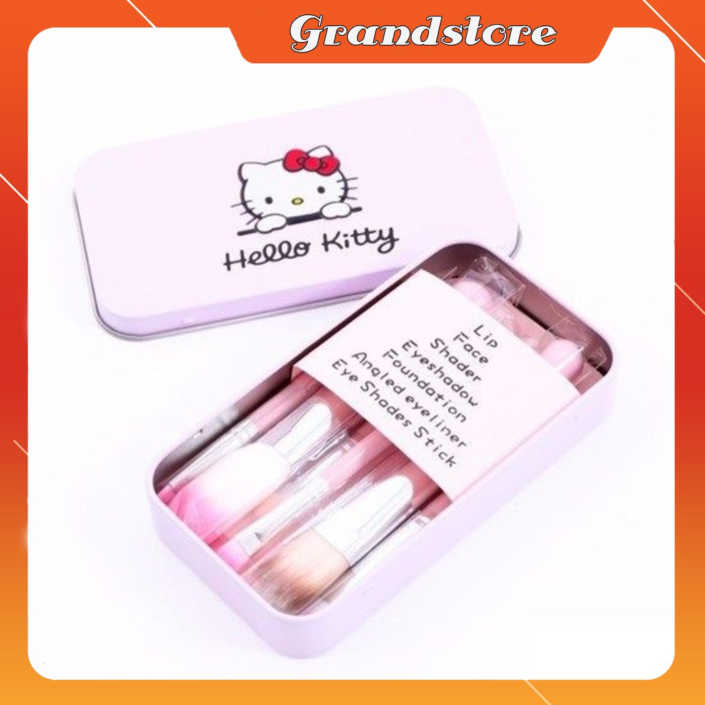 BỘ CỌ TRANG ĐIỂM CÁ NHÂN 7 MÓN XINH XẮN HELLO KITTY HỘP ĐẸP