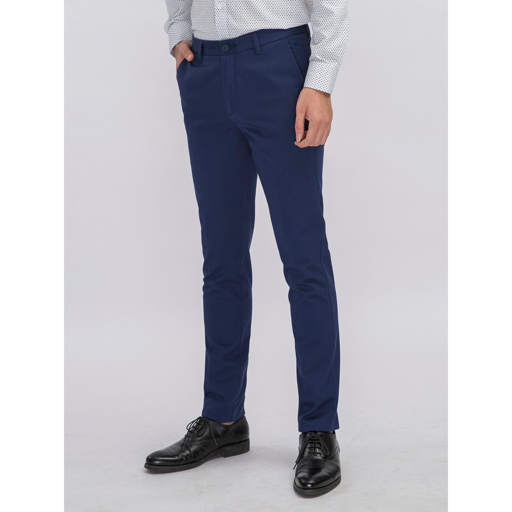 Quần kaki nam ống côn cao cấp màu xanh navy xuất hàn