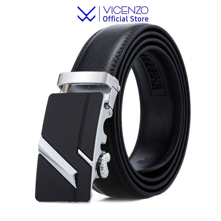 Thắt Lưng Nam VICENZO Da Mềm Cao Cấp Khóa Tự Động Không Rỉ Có Bảo Hành Lỗi 1 Đổi 1, Dây Thắt Lưng Nam