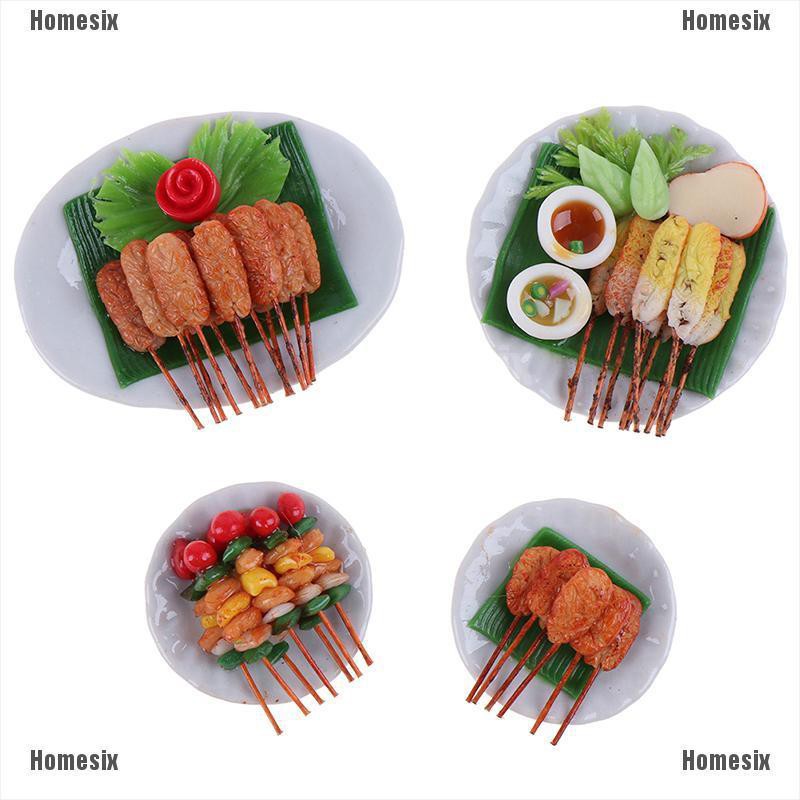 [HoMSI] 1:6/1:12 Dollhouse Miniature BBQ Skewer Mini Barbecue Doll House Kitchen Decor SUU