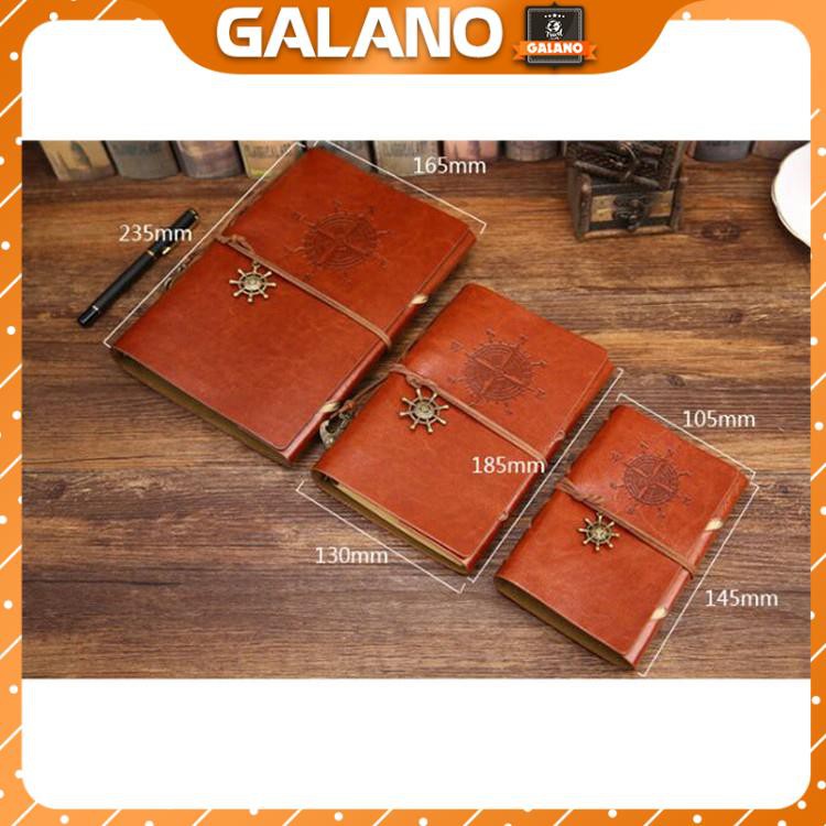 Sổ Tay Bìa Mềm Bằng Da Ghi Chép GALANO Bìa Còng Phong Cách Vintage Giấy Kraft SN-001044
