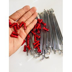 Căm mạ crom chân đỏ 2 bánh trước sau