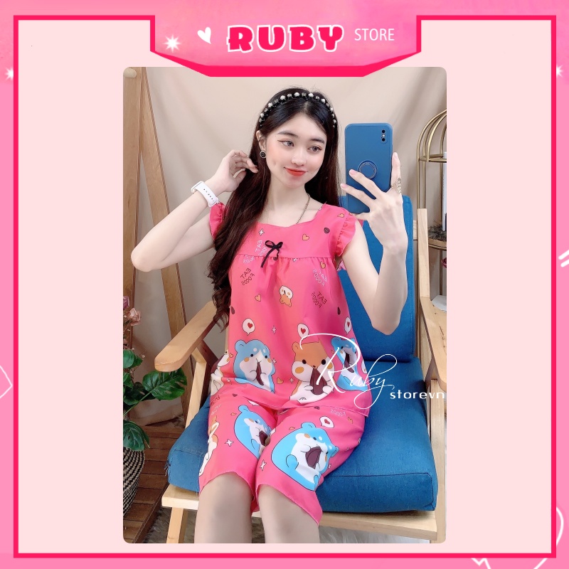 Đồ bộ nữ mặc nhà Họat Hình chất kate mềm mịn mát, họa tiết dễ thương Free Size Dưới 47KG ❤ Rubystorevn