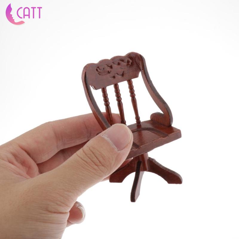 Bộ Bàn Ghế Văn Phòng Bằng Gỗ Cho Nhà Búp Bê 1: 12