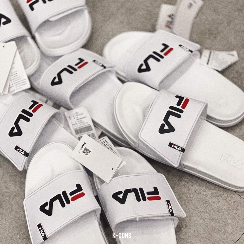 FILA DRIFTER BLACK n WHITE | Dép Fila Đen Trắng