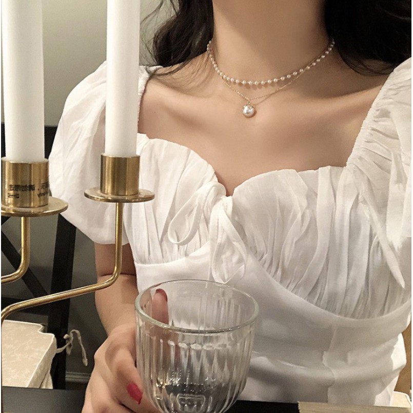 Vòng cổ Đính Ngọc Trai Xinh Xắn Dành Cho Nữ