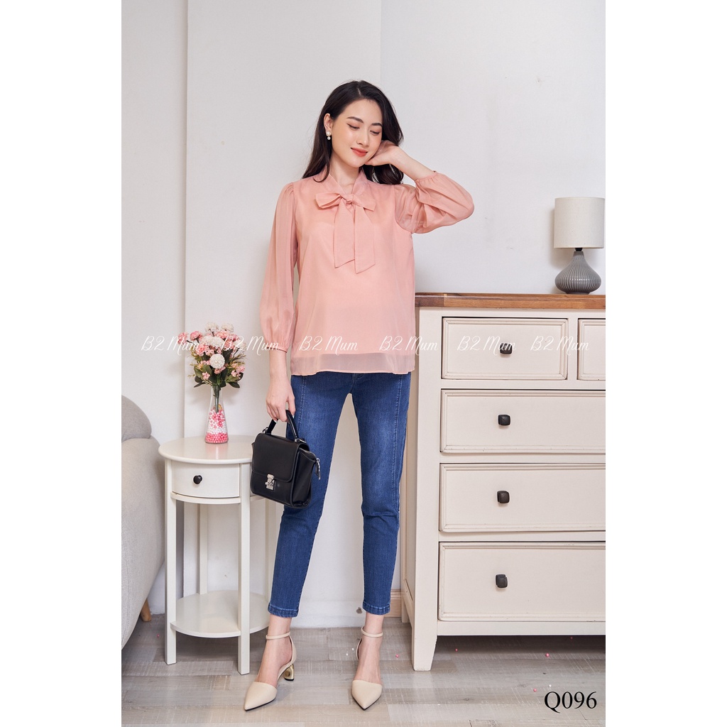 Q096 Quần bầu bò gân đen dày dặn thời trang cực đẹp B2 MUM