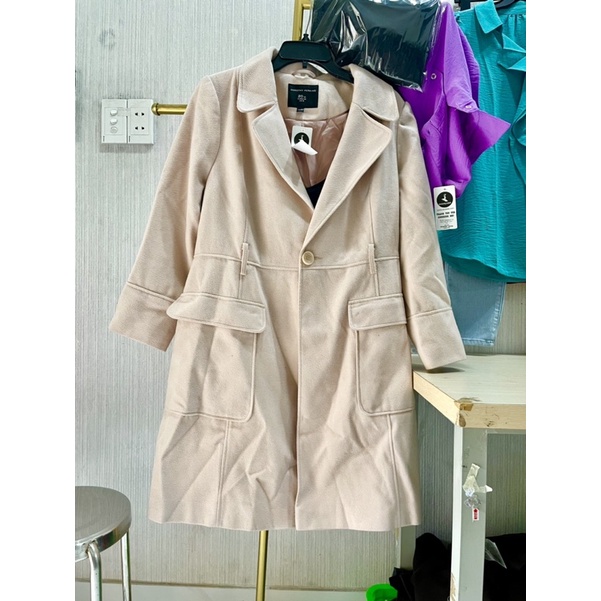 Áo Khoác Dạ DOROTHYPERKINS Hồng Nude 2 Lớp Có Dây Thắt - 2612