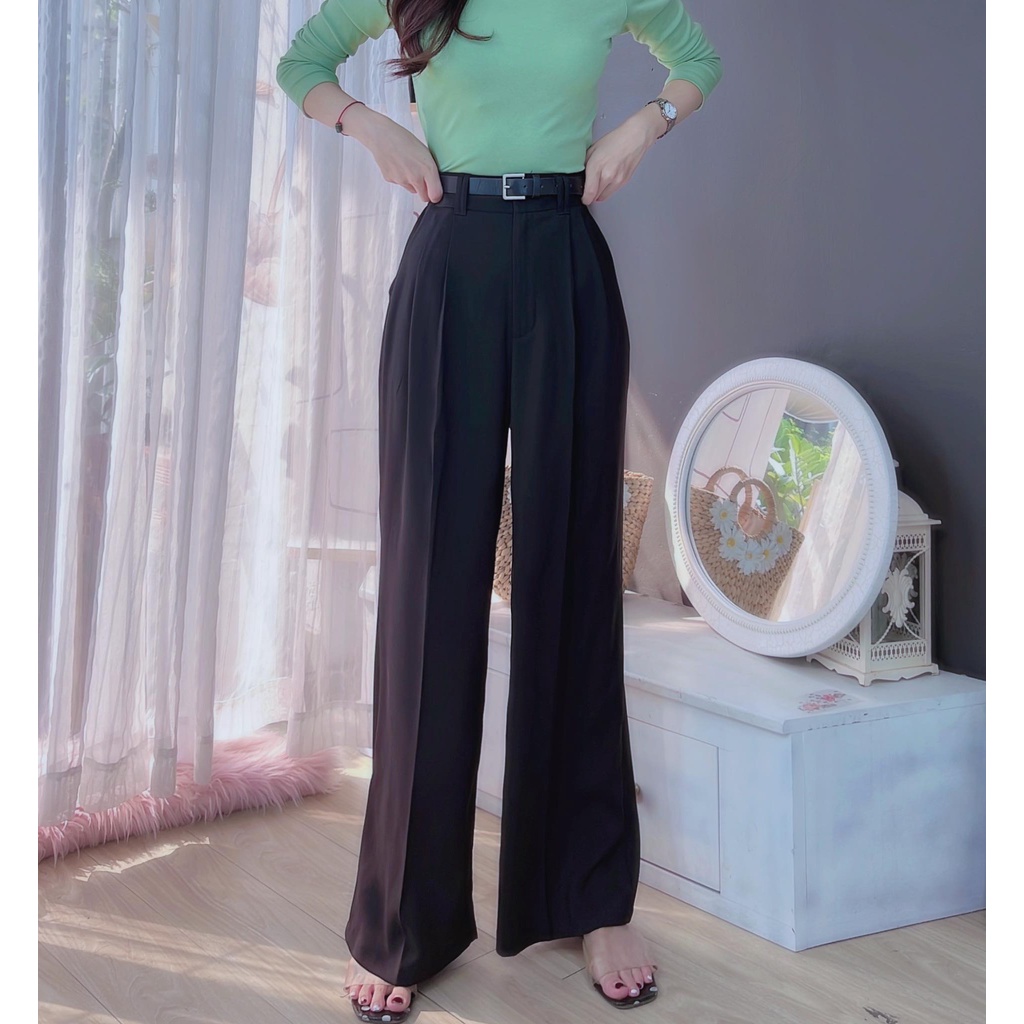 Quần ống rộng culottes dài đai đúp CHUU Q8004