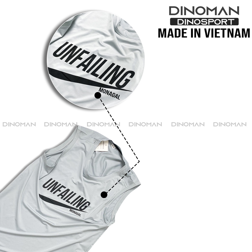 Áo ba lỗ nam Unfailing DINOMAN Áo tanktop sát nách nam RUNNING Vải Thun Co Giãn 4 Chiều