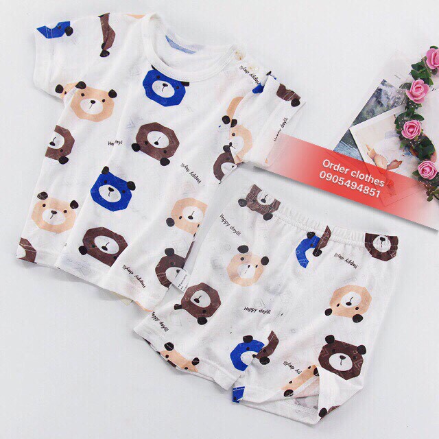 Quần Áo Trẻ Em Bộ Cotton Lưới Sợi Tre Siêu Mát Cho Bé Hàng Quảng Châu Bin Sports QATE014