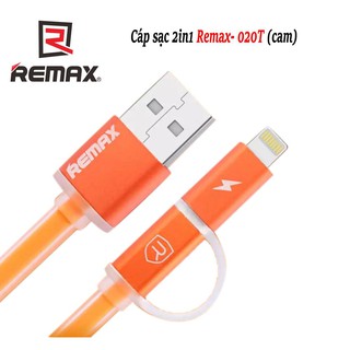 Cáp sạc 2 in 1 cho ai pone và Android cổng L và MicroUSB Remax- 020T (5 màu)