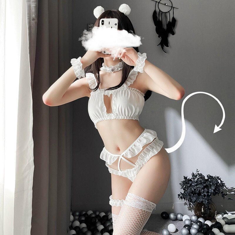 (Che tên sp) Bộ đồ cosplay khoét ngực sexy( không kèm tất lưới)