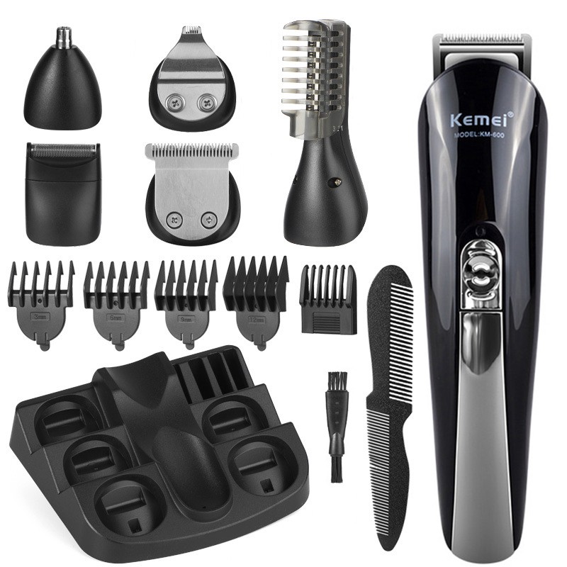[TẶNG Dao Cạo Tóc ] Kemei 6 trong 1 Sạc điện Tông đơ cắt tóc Nose Hair Clipper Bộ máy cạo râu Nam