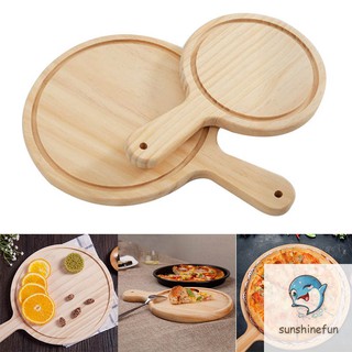 Khay đựng bánh pizza hình tròn bằng gỗ tiện dụng