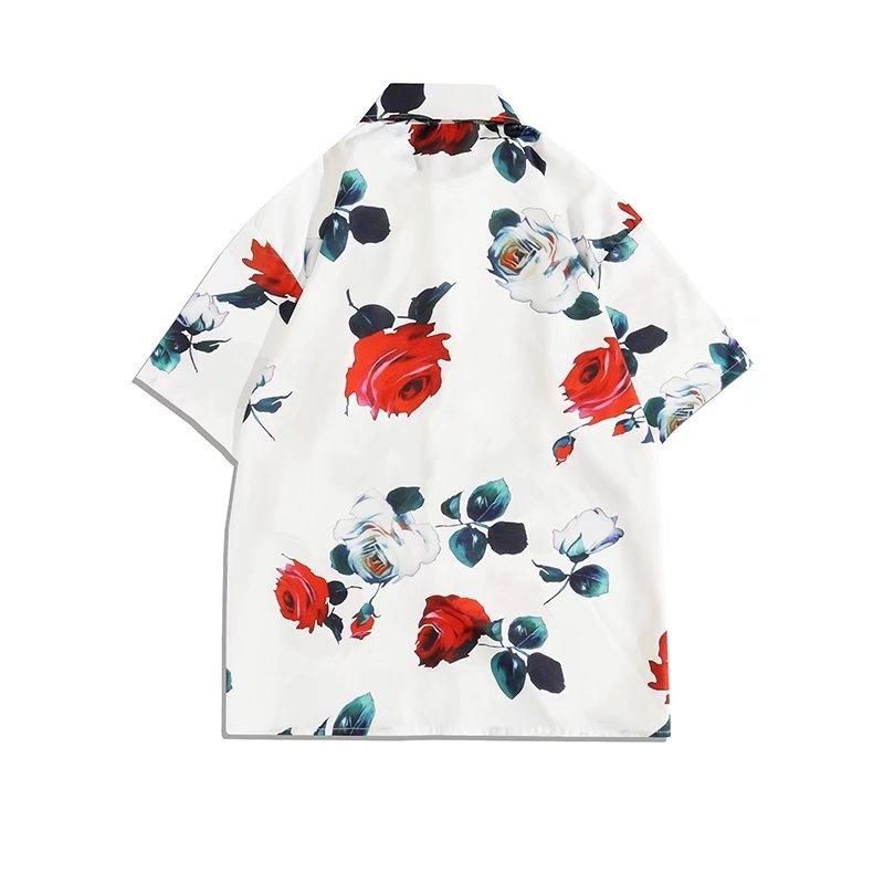 【M-3XL】Áo Sơ Mi Nam Cổ Thuyền Dáng Rộng Phong Cách Hip Hop Thời Trang Mùa Hè Mới Size Lớn Phong Cách Nhật Bản