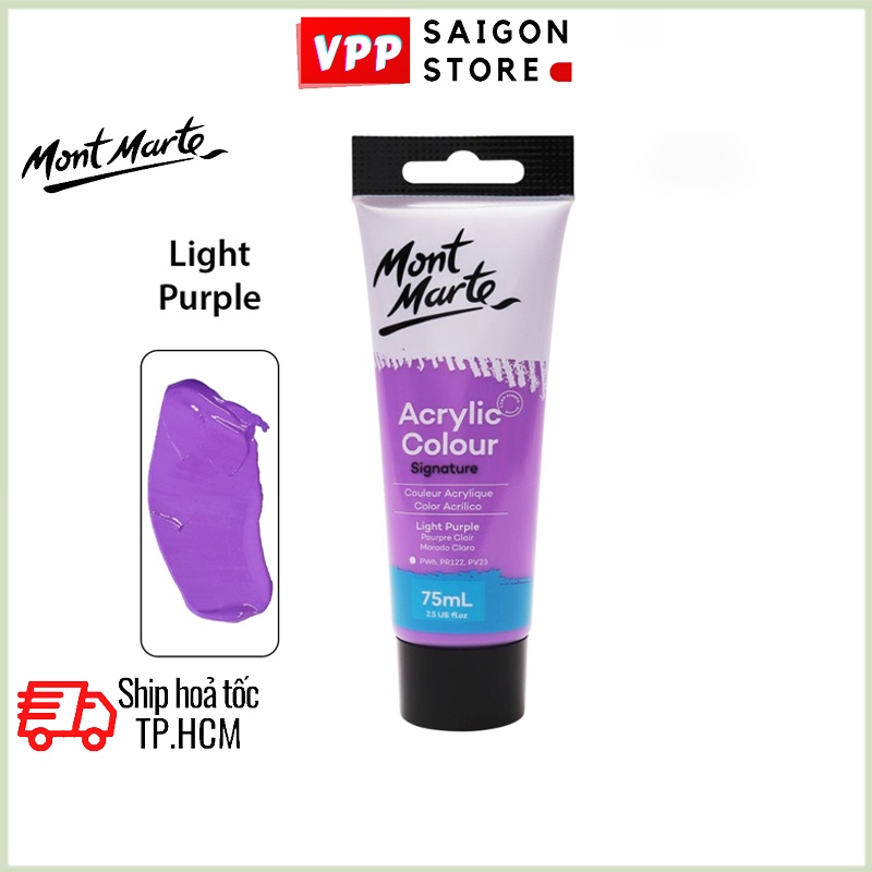 Màu Acrylic Mont Marte 75ml - Light Purple - Acrylic Colour Paint Signature 75ml (2.54oz) - MSCH7515
