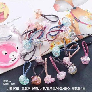 Hộp dây buộc tóc hình gấu cute trong suốt.