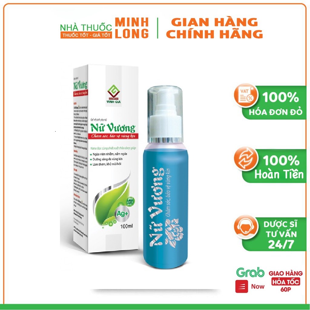 Gel vệ sinh phụ nữ Nữ Vương giảm viên nhiễm nấm ngứa 100ml