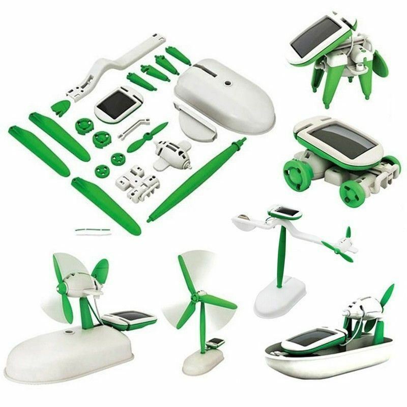 Bộ đồ chơi lắp ráp mô hình rô bốt máy bay sử dụng năng lượng mặt trời 6 trong 1