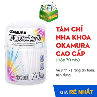 [HỘP 70 CÂY] TĂM CHỈ NHA KHOA OKAMURA - VỆ SINH KẼ RĂNG TIỆN DỤNG