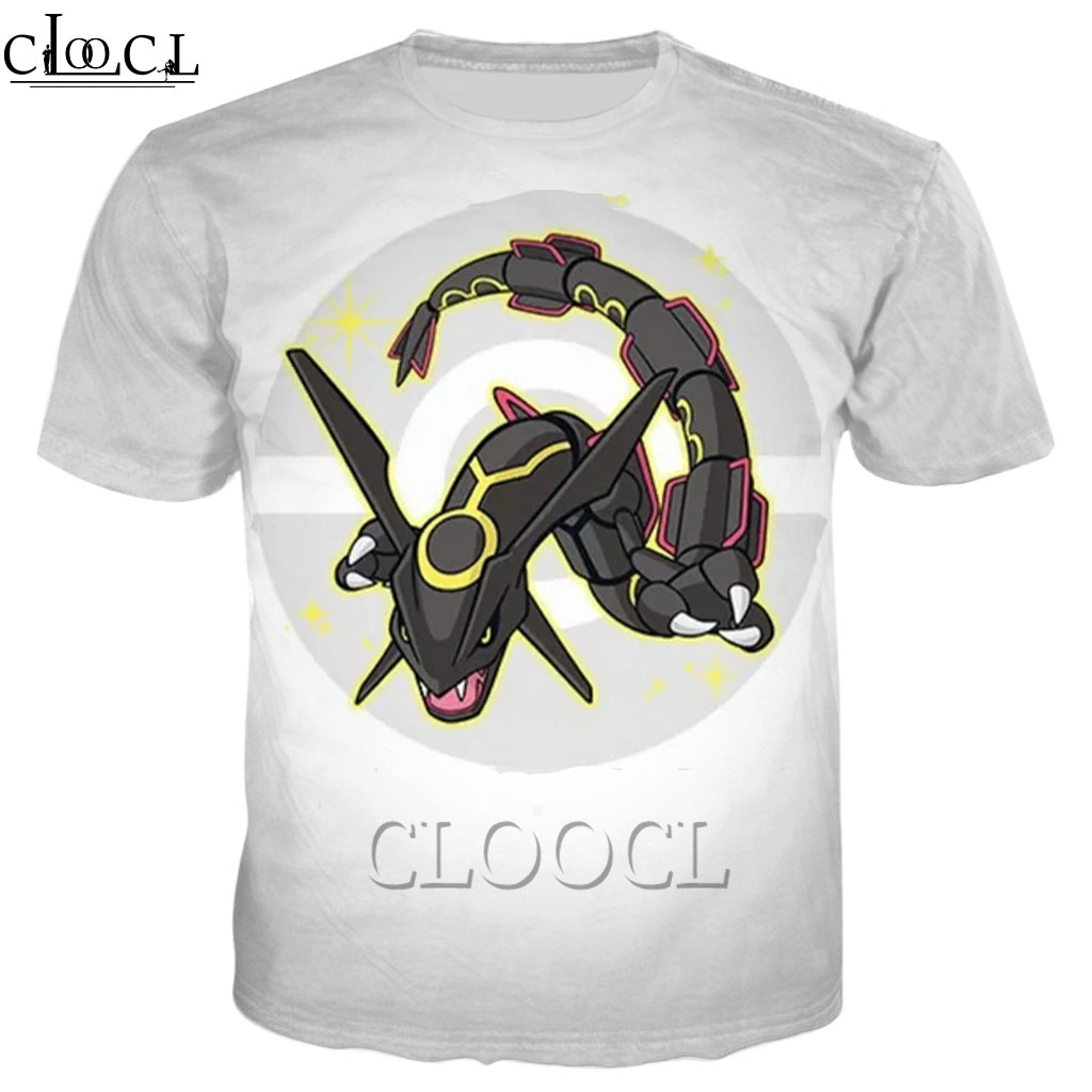 Áo thun nam cổ tròn in hình 3D Anime Pokémon Rayquaza