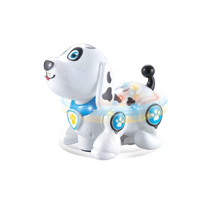 Đồ Chơi Chó Con Cún Con Chạy Pin biết đi và lắc lư đầu có đèn và phát nhạc siêu đáng yêu quà tặng cho bé trẻ em