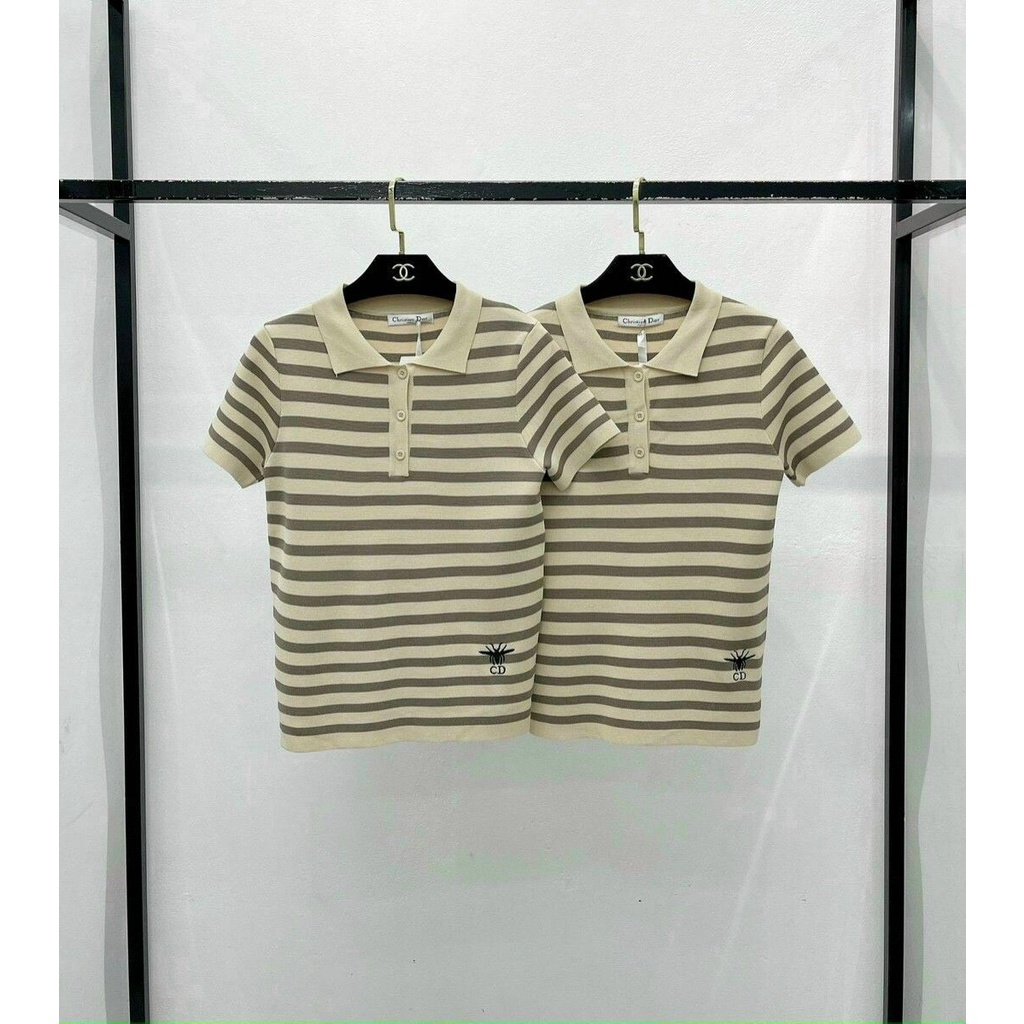 Áo montoghi kẻ pha thêu CD ong xinhh nhiều màu