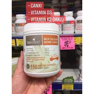 Viên sữa bổ sung canxi Bio Island Milk Calcium Bone Care 150 viên - Hỗ trợ xương và răng chắc khỏe