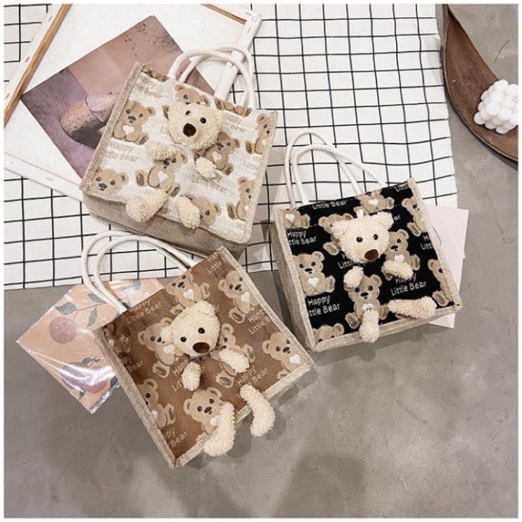 Túi Cói Gấu Bông (FreeShip) xinh, đựng đồ tiện lợi TCOIGAUBONG