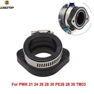 Zsdtrp xe máy xe máy bộ chế hòa khí cao su adapter đầu vào ống hút cho pwk 21 24 26 28 30 pe 26 28 30 tm33 vm24 tm28 carb