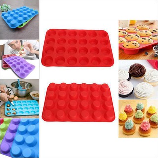 Khuôn Silicone Làm Bánh Muffin / Bánh Quy / Xà Phòng Mini 24 Ngăn