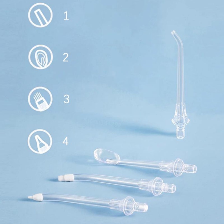 Tăm Nước Cầm Tay- Tăm Nước Vệ Sinh Răng Miệng Xiaomi, Với 4 Đầu Phun Chuyên Việt- Hàng Chính Hãng