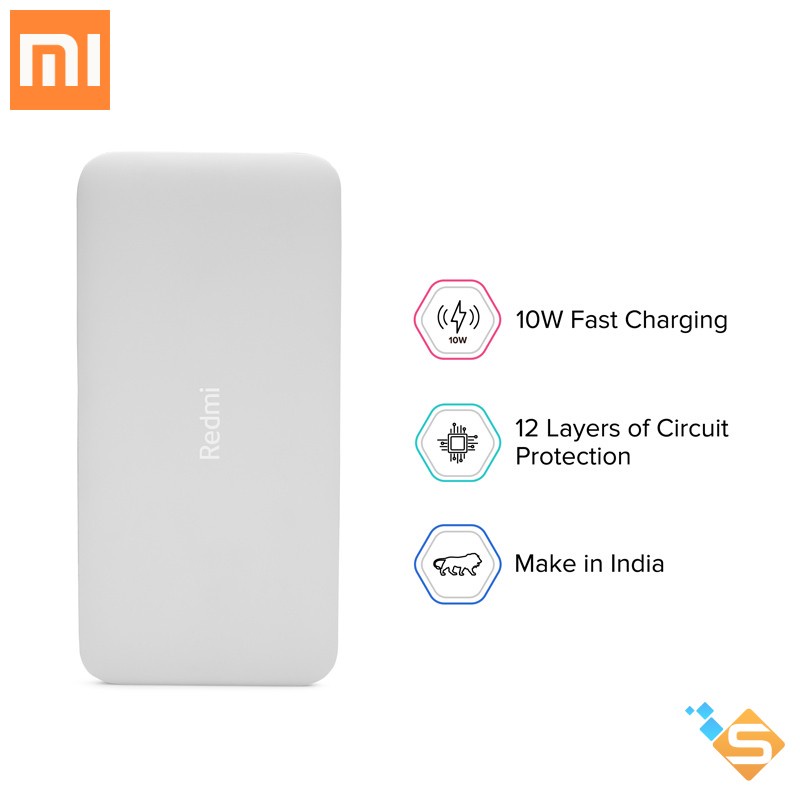 Pin Sạc Dự Phòng Xiaomi Redmi 10000mAh Sạc Nhanh 10W 2 Đầu Vào Công Suất 37W - Bảo Hành Chính Hãng DGW 6 Tháng