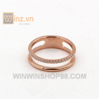 Nhẫn Titan đính đá N270 (màu đồng) - Winz.vn