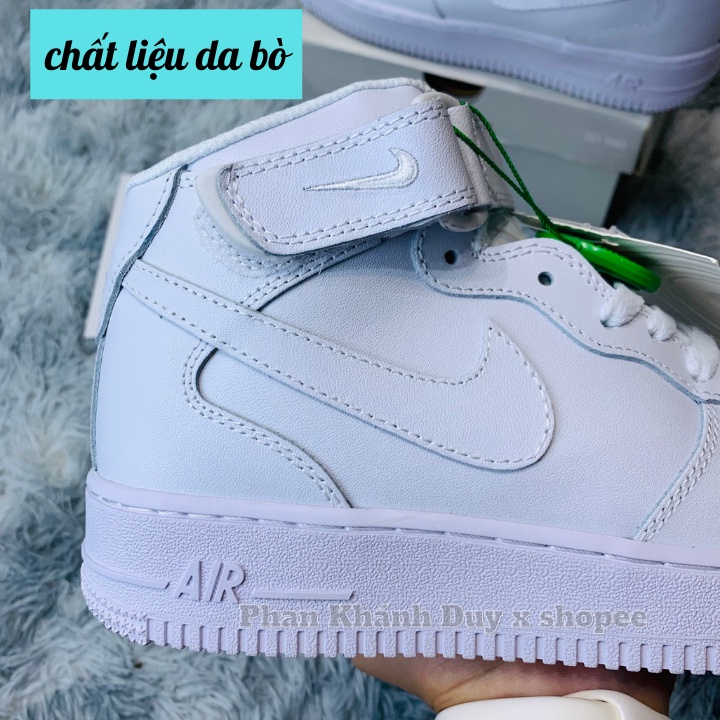 Giày thể thao Nike mid trắng  air force one 1 af1 cao cổ nam nữ hàng SC