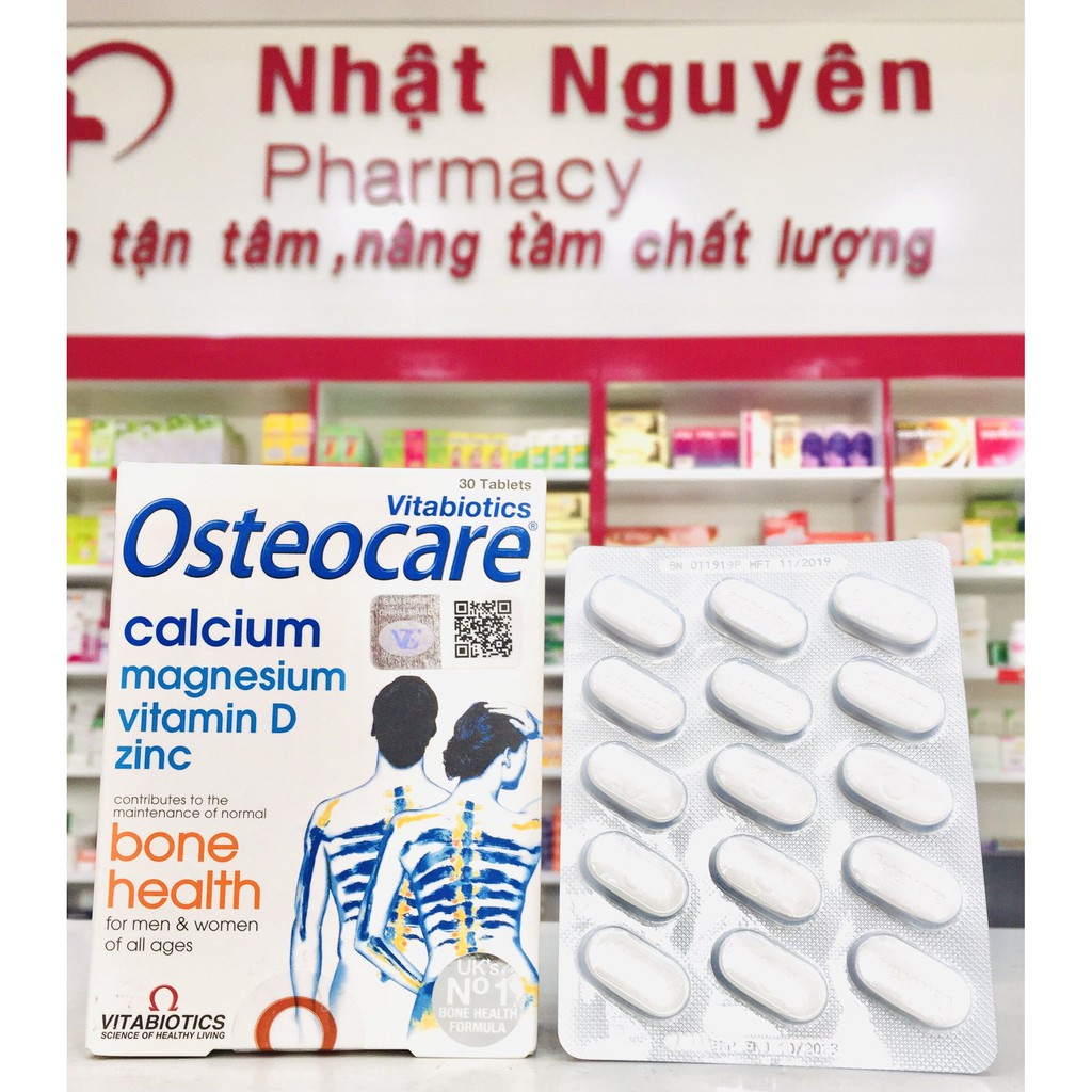 OSTEOCARE - Viên uống bổ sung canxi, khoáng chất, vitamin D, kẽm giúp xương chắc khoẻ