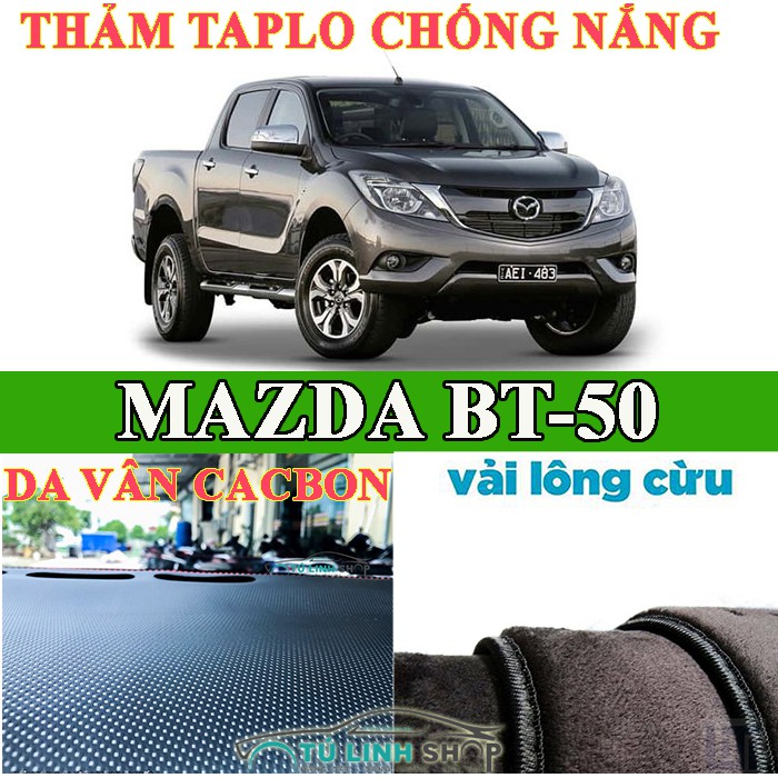 Thảm taplo Mazda BT50 bằng lông Cừu 3 lớp hoặc Da Cacbon