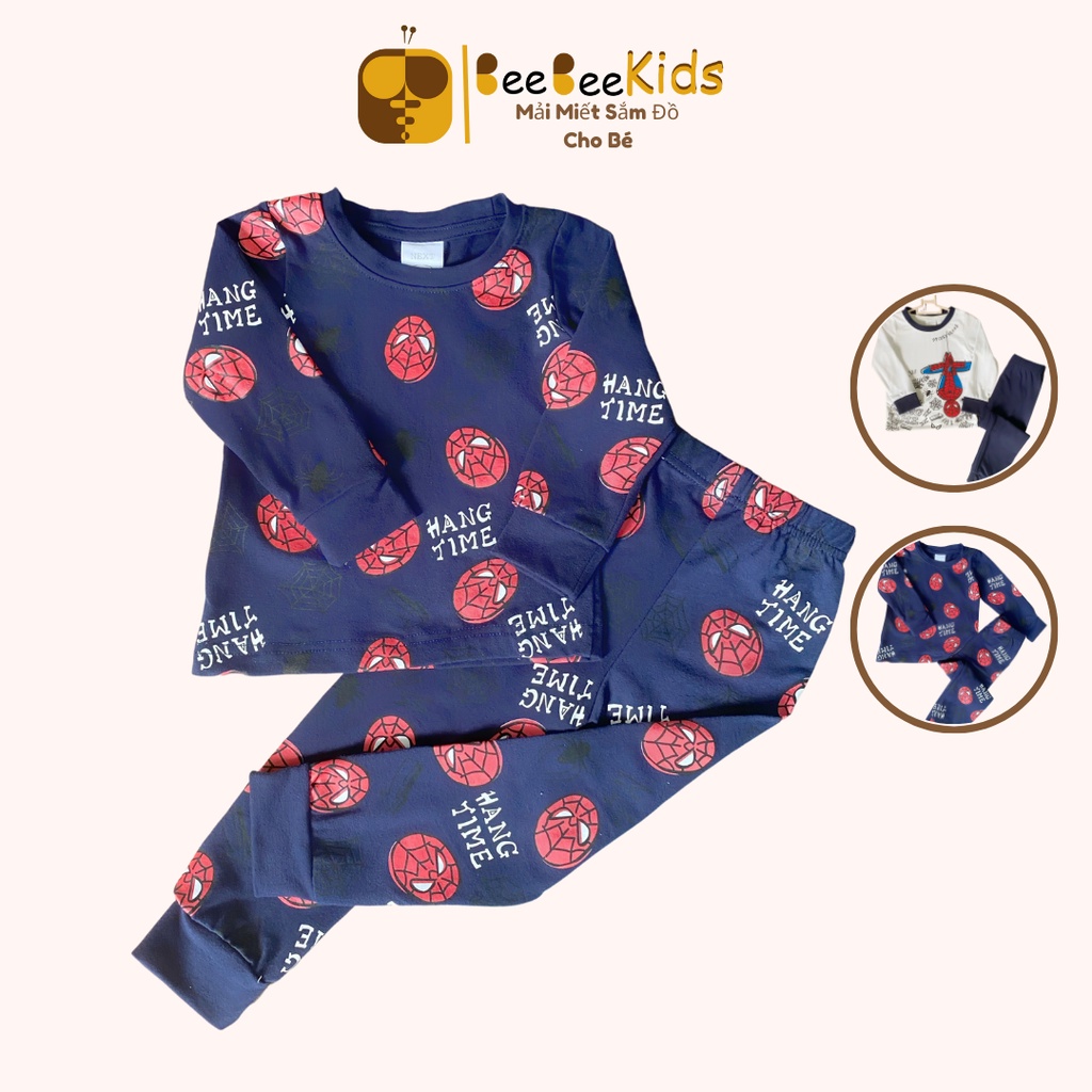 Bộ Người Nhện Bé Trai Dài Tay BEEBEEKIDS Quần Áo Spider man Trẻ Em Họa Tiết Sắc Nét Cho Bé 2-8 Tuổi
