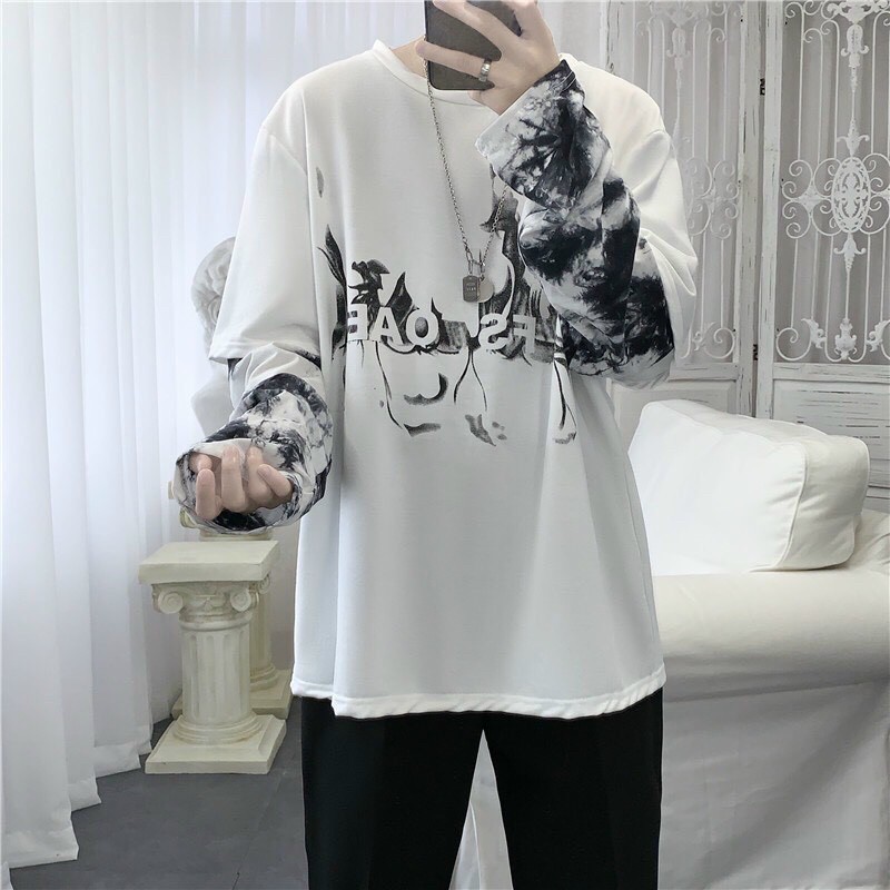 [ Chất Đẹp- Form Chuẩn ] Áo thun dài tay FS OAE giả 2 lớp siêu hot  2020 ( áo thun loang 0045 ) | BigBuy360 - bigbuy360.vn