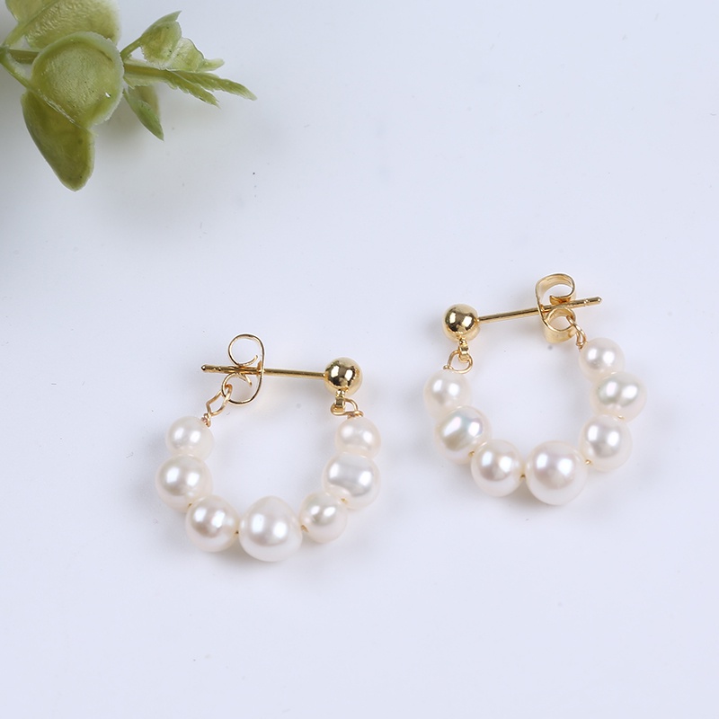 Khuyên tai ngọc trai tự nhiên thời trang Châu Âu đơn giản cho nữ