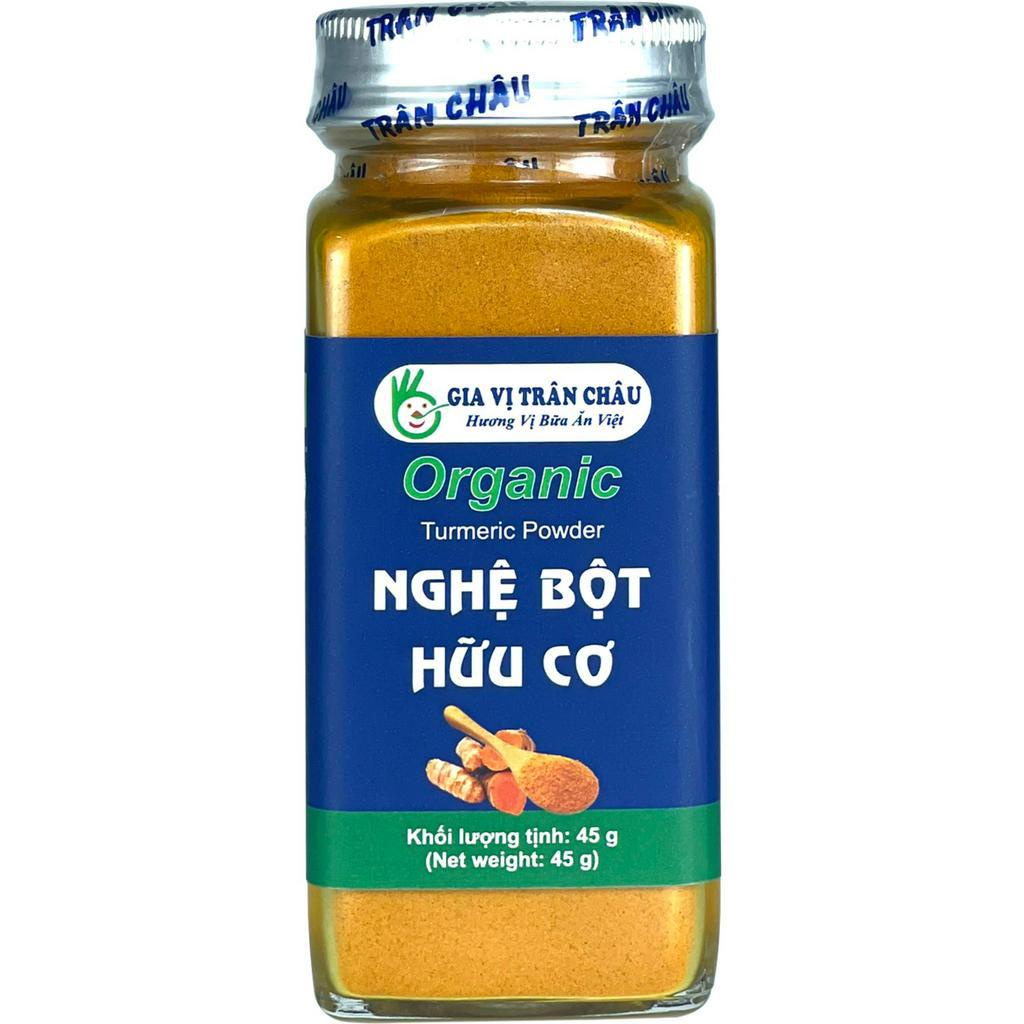 Nghệ bột hữu cơ nguyên chất Trân Châu, hũ 45g dùng cho làm đẹp, nguyên liệu nấu ăn, tốt cho sức khỏe